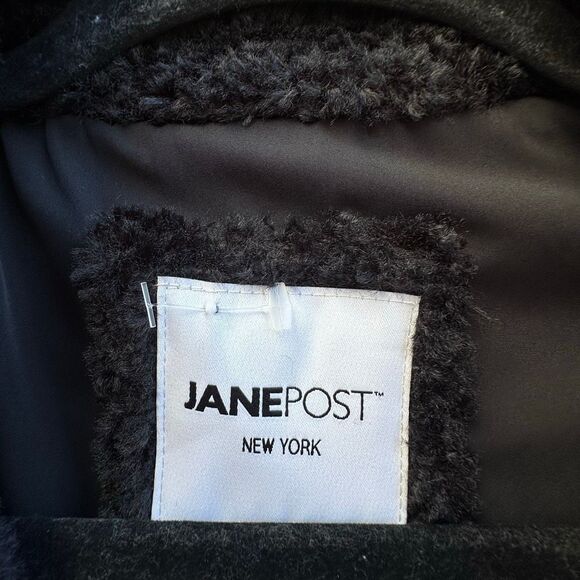 Jane Post $795 Curly Lamb Jane Coat black womens XL NWT - Picture 3 of 14